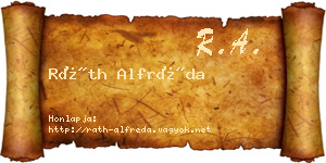 Ráth Alfréda névjegykártya